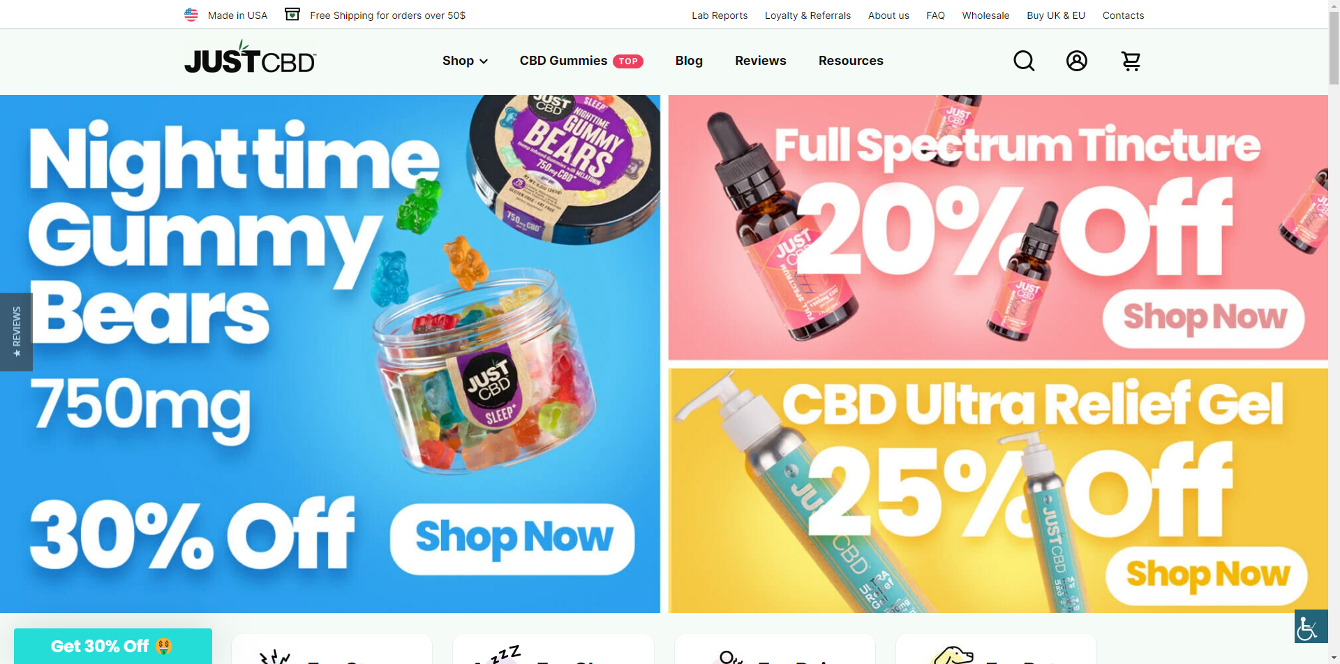CBD Oil JustCBD Affiliate Program homepage image
