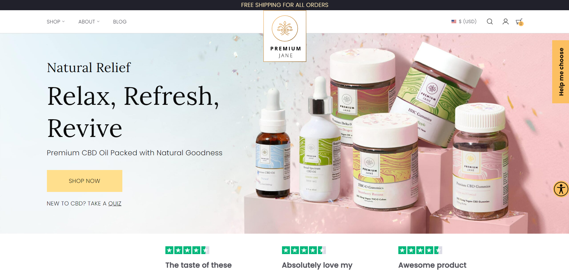 Delta 8 Premium Jane Affiliate Program Homepage Image