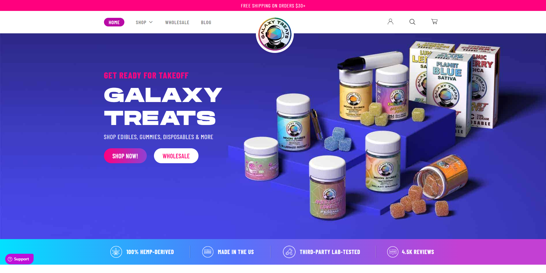 Delta 9 Galaxy Treats Affiliate Program Homepage Image