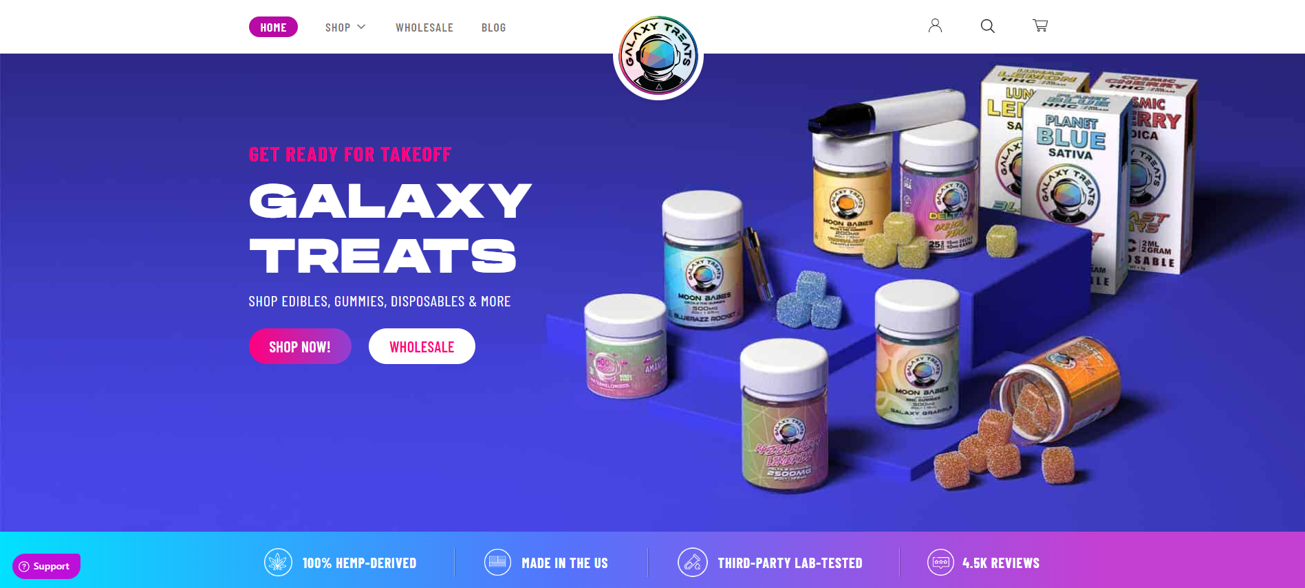Galaxy Treats Affiliate Program Homepage Image