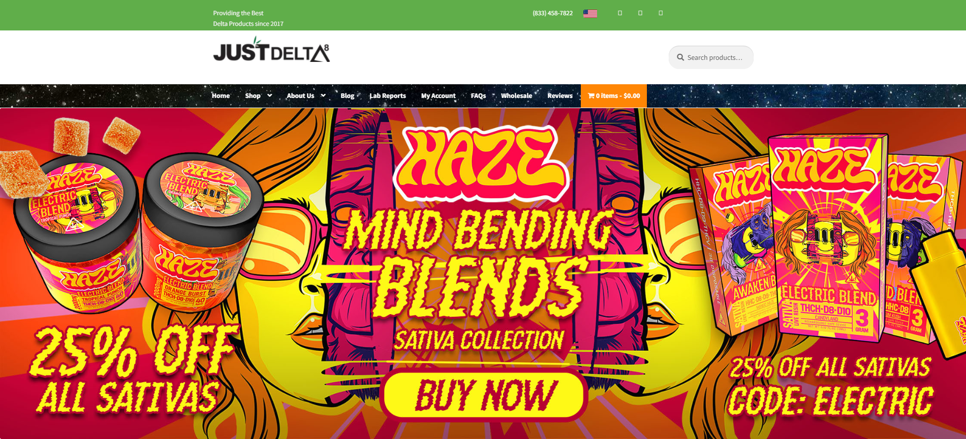 JustDelta CBD Gummies Affiliate Program Homepage image